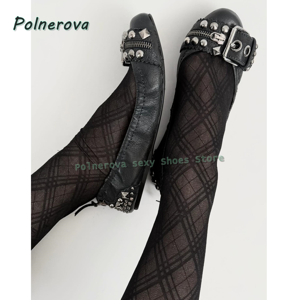 Boots - Rivet Belt Buckle Mary Jane Shoes