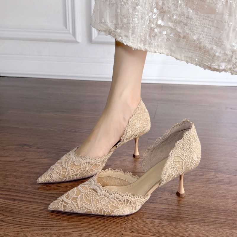 Lace Pointed Toe High Heels Wo - Women'S Shoes ulasan dan harga