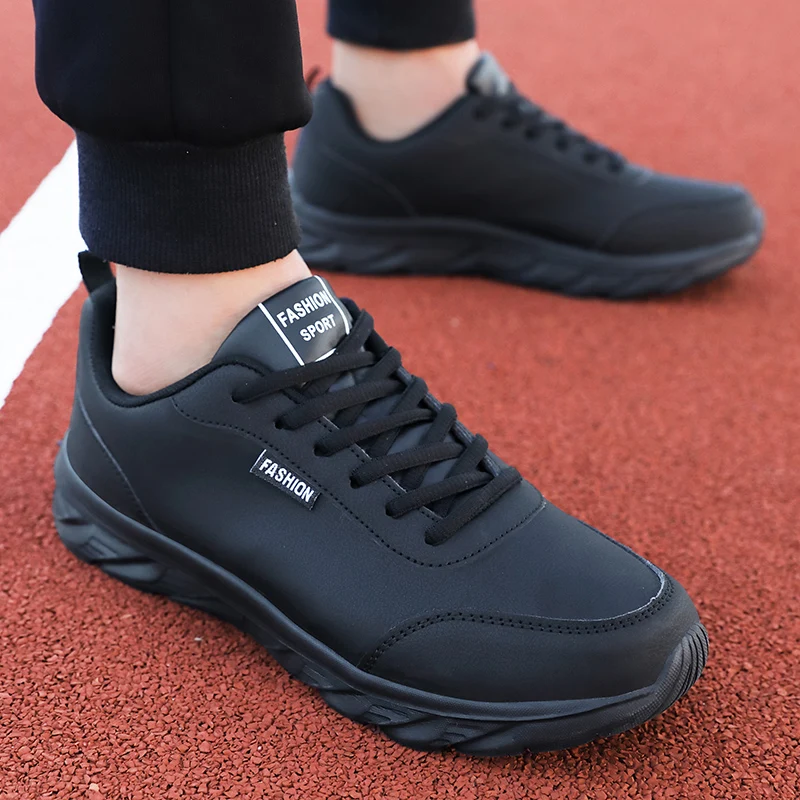 Men's Running Shoes Black PU U - Waterproof Goretex Running Shoes ulasan dan harga