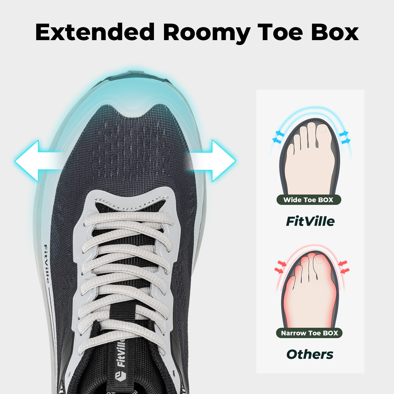FitVille Wide Sports Shoes Wea - Anti Slip Trail Running Sneakers ulasan dan harga
