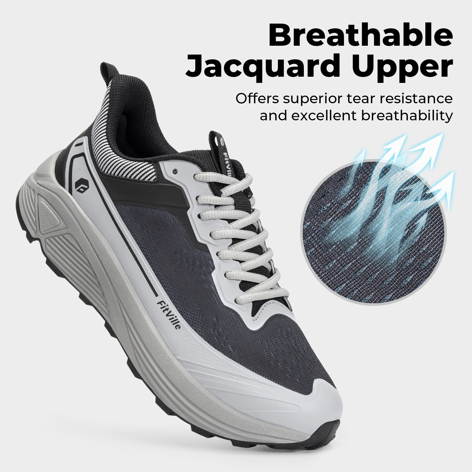 FitVille Wide Sports Shoes Wea - Anti Slip Trail Running Sneakers ulasan dan harga