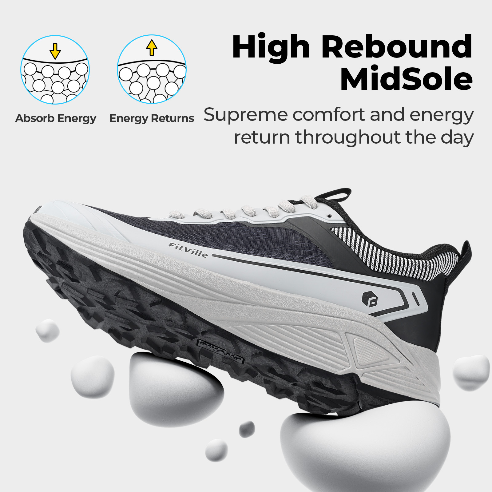 FitVille Wide Sports Shoes Wea - Anti Slip Trail Running Sneakers ulasan dan harga
