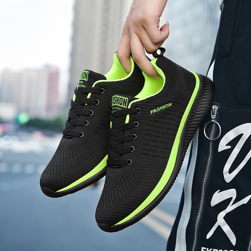 YRZL Sports Shoes for Men Shoe - Knit Fabric Lace Up Sneakers ulasan dan harga