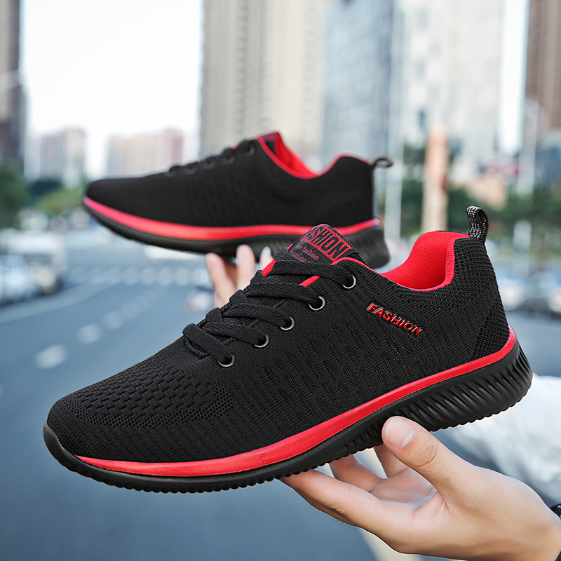 YRZL Sports Shoes for Men Shoe - Knit Fabric Lace Up Sneakers ulasan dan harga