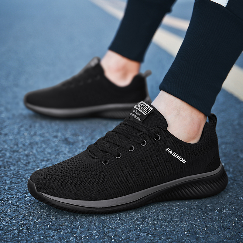 YRZL Sports Shoes for Men Shoe - Knit Fabric Lace Up Sneakers ulasan dan harga
