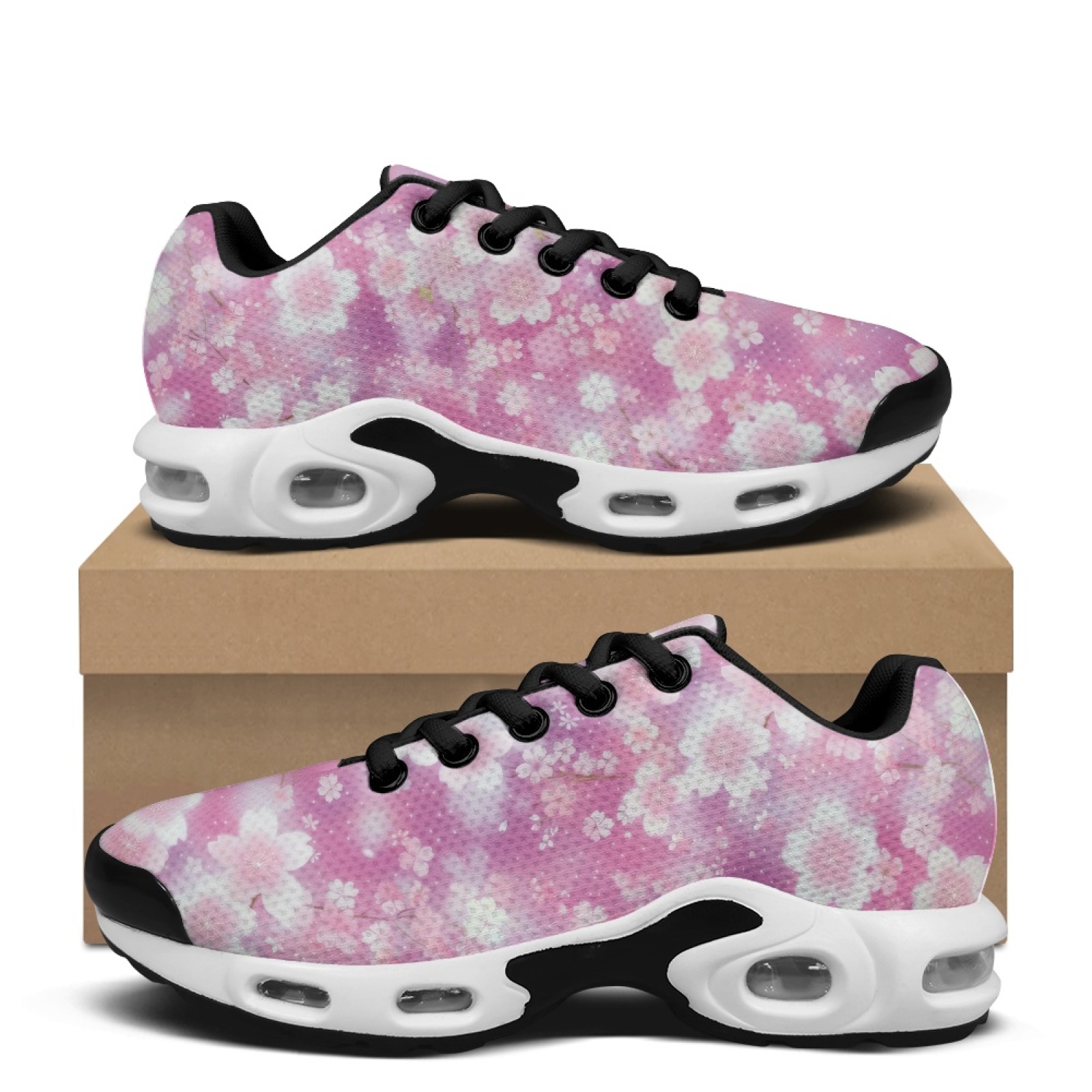 PENSTROLL Pink Floral Pattern  - Air Cushion Jogger Shoes Men ulasan dan harga